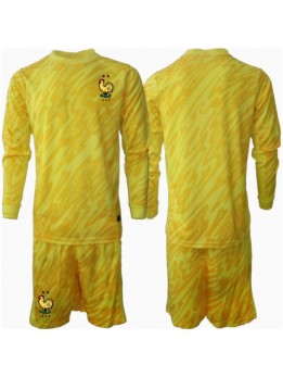 Francuska Golmanski Dječji Domaci Dres kompleti EP 2024 Dugim Rukavima (+ kratke hlače)